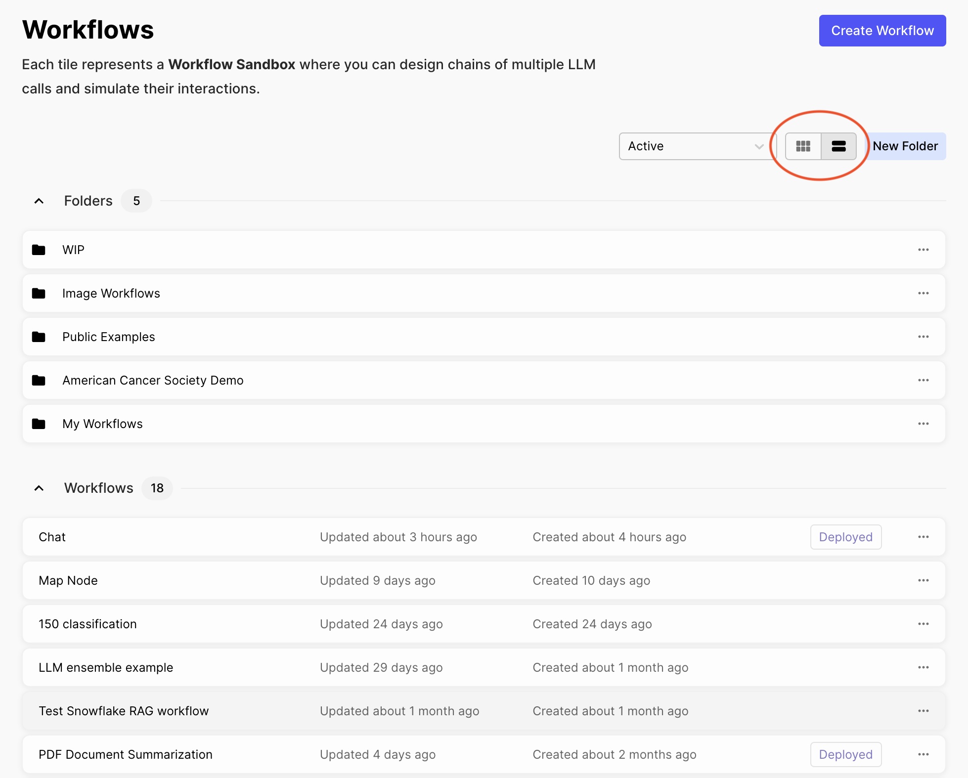 Index Page List View