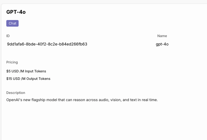 MLModel Detail Page with Billing Config