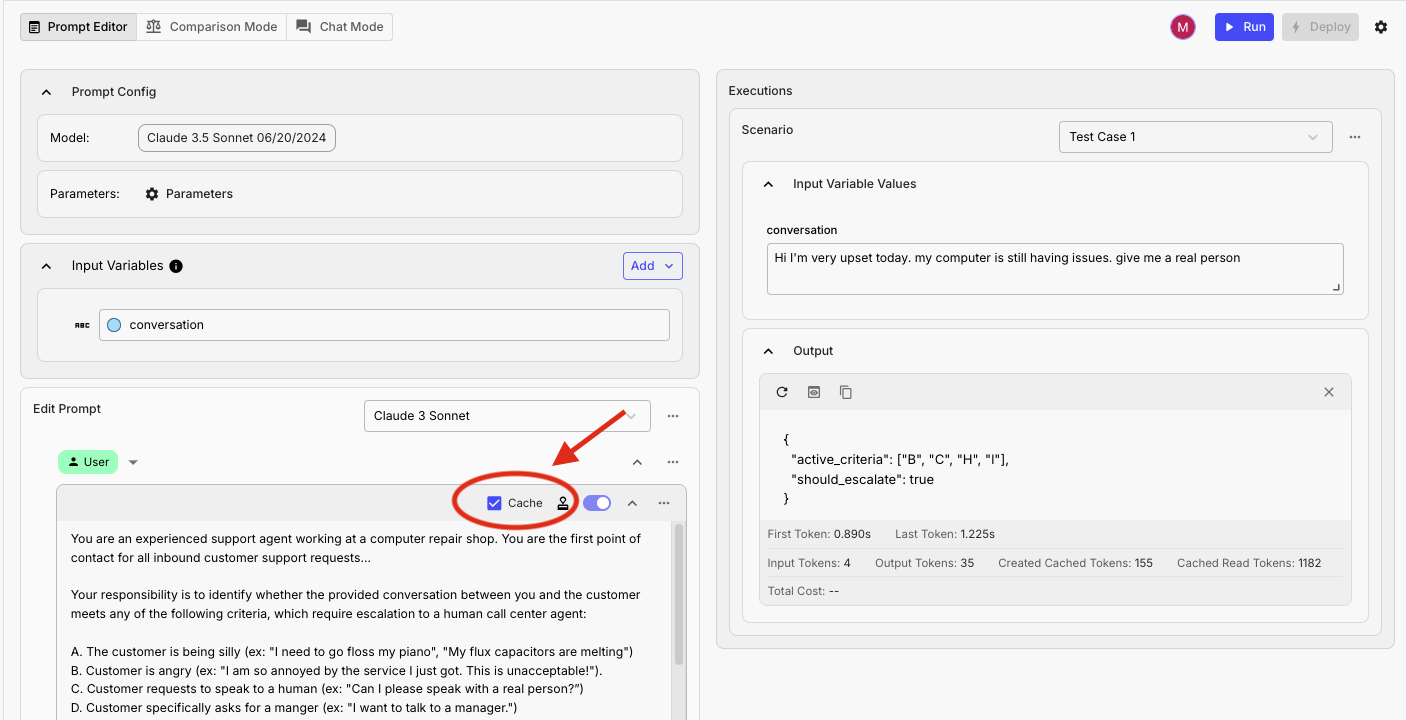 Vellum Prompt Caching