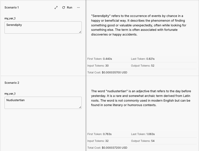 Prompt Sandbox Comparison With Cost Tracking