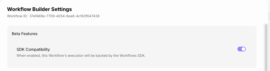 SDK Compatible Workflow