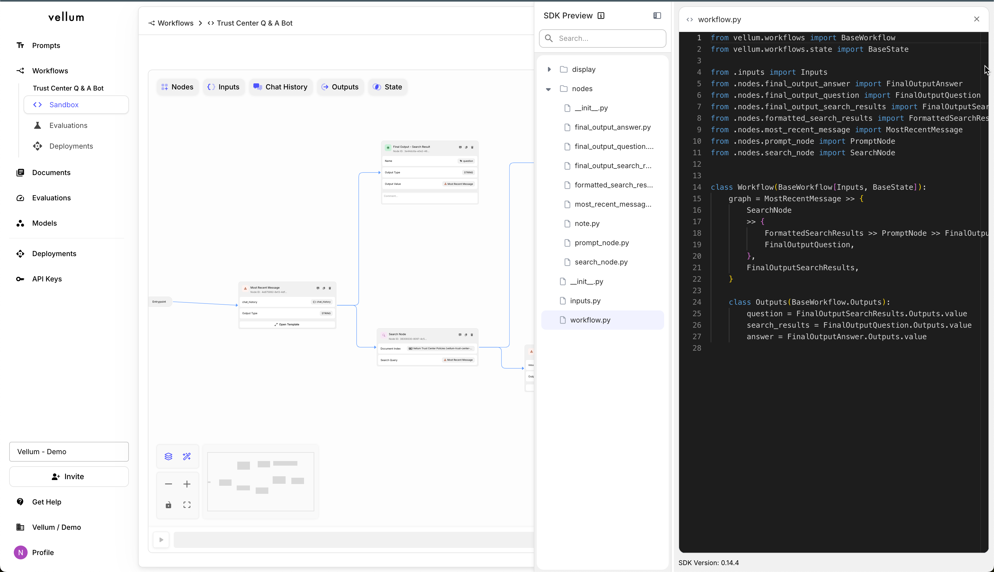 Workflow SDK Code Preview Side Panel