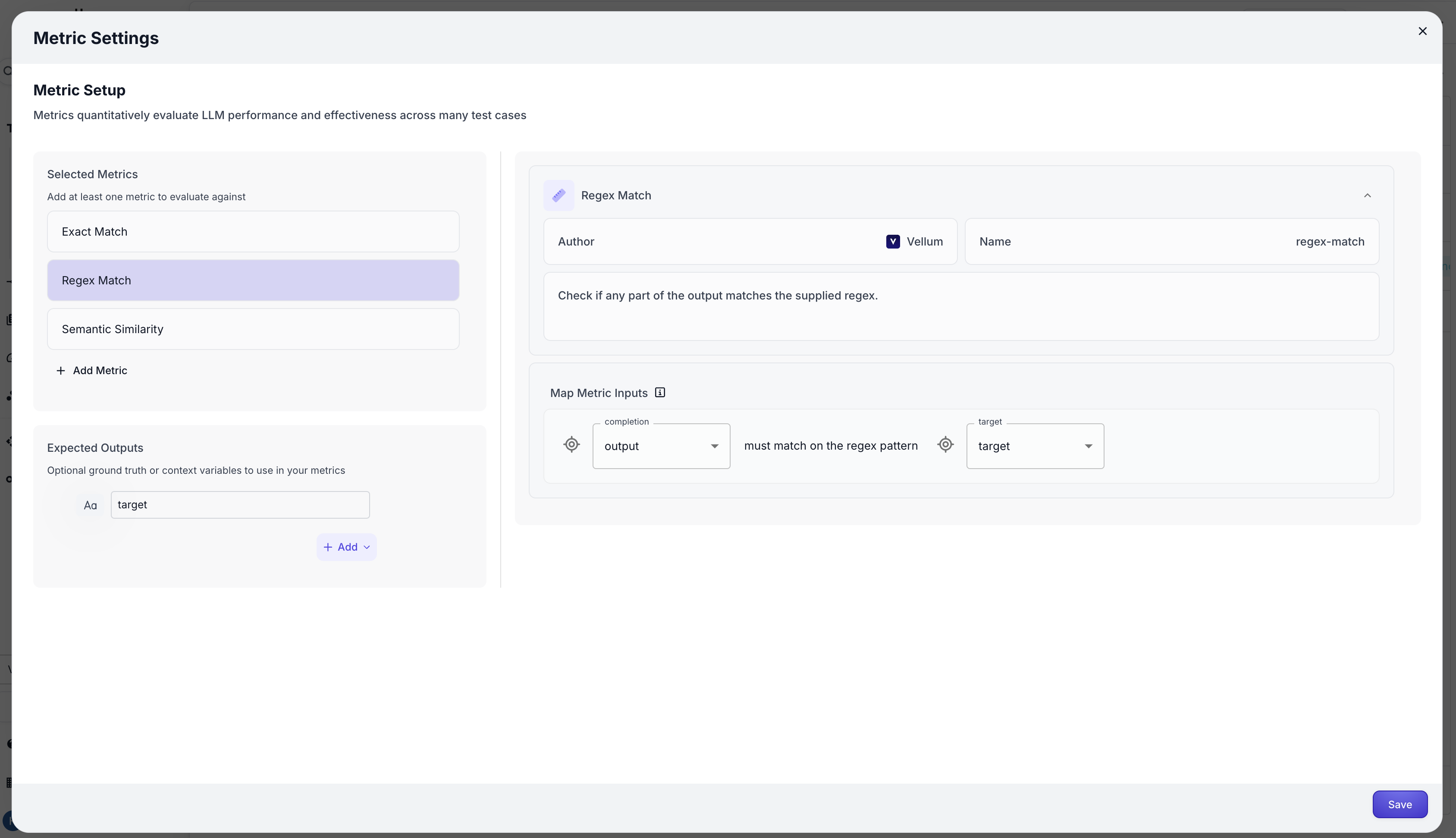 Metric Settings