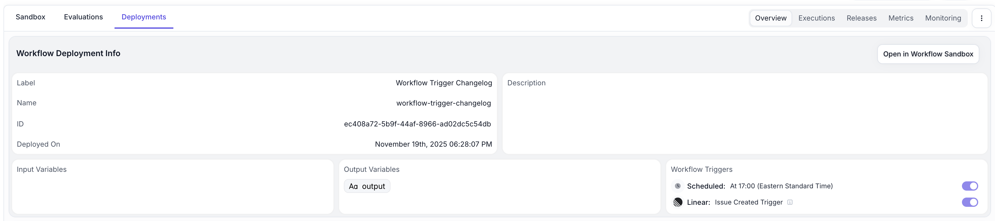 Workflow Trigger Deployment