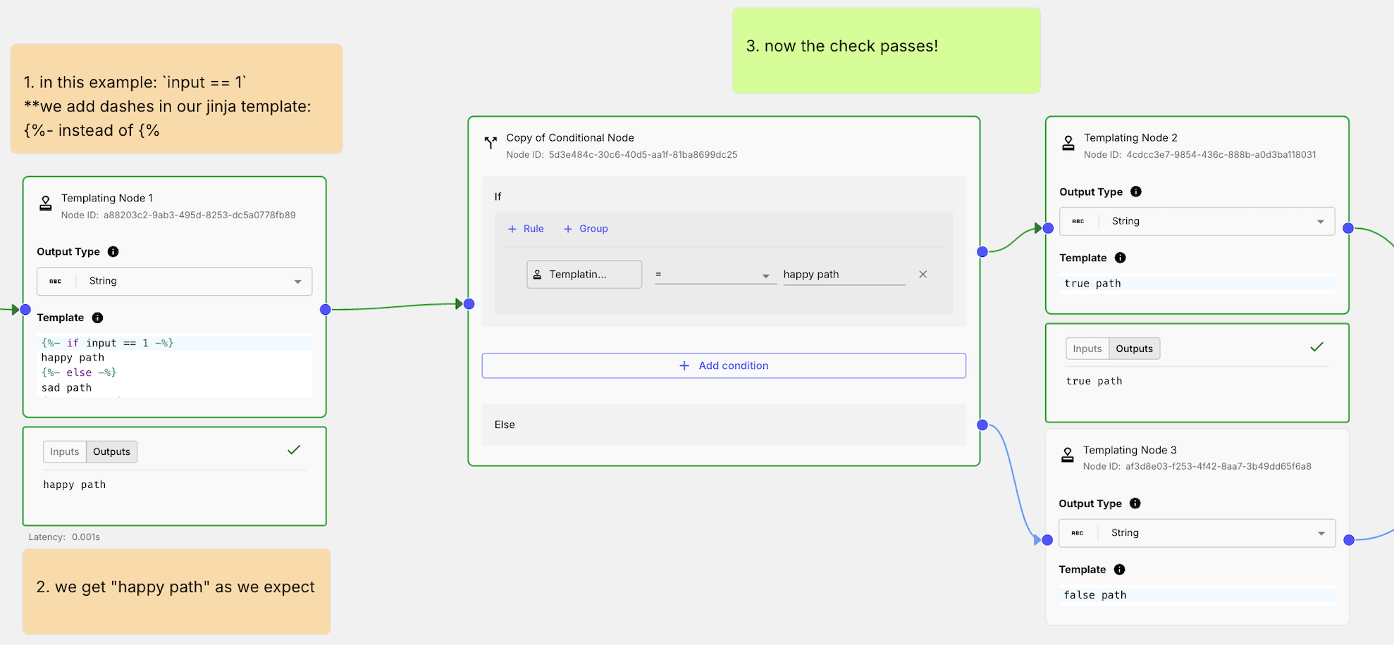 Right Way To Check Equality From Templating Nodes