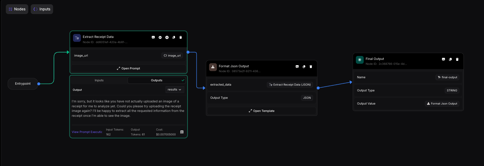 Connecting Workflow Nodes and Defining Variables