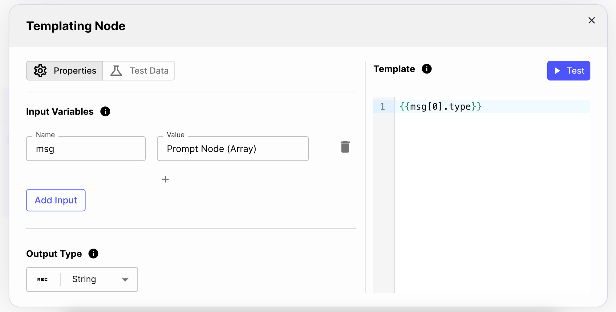 Extract Output Type Templating Node