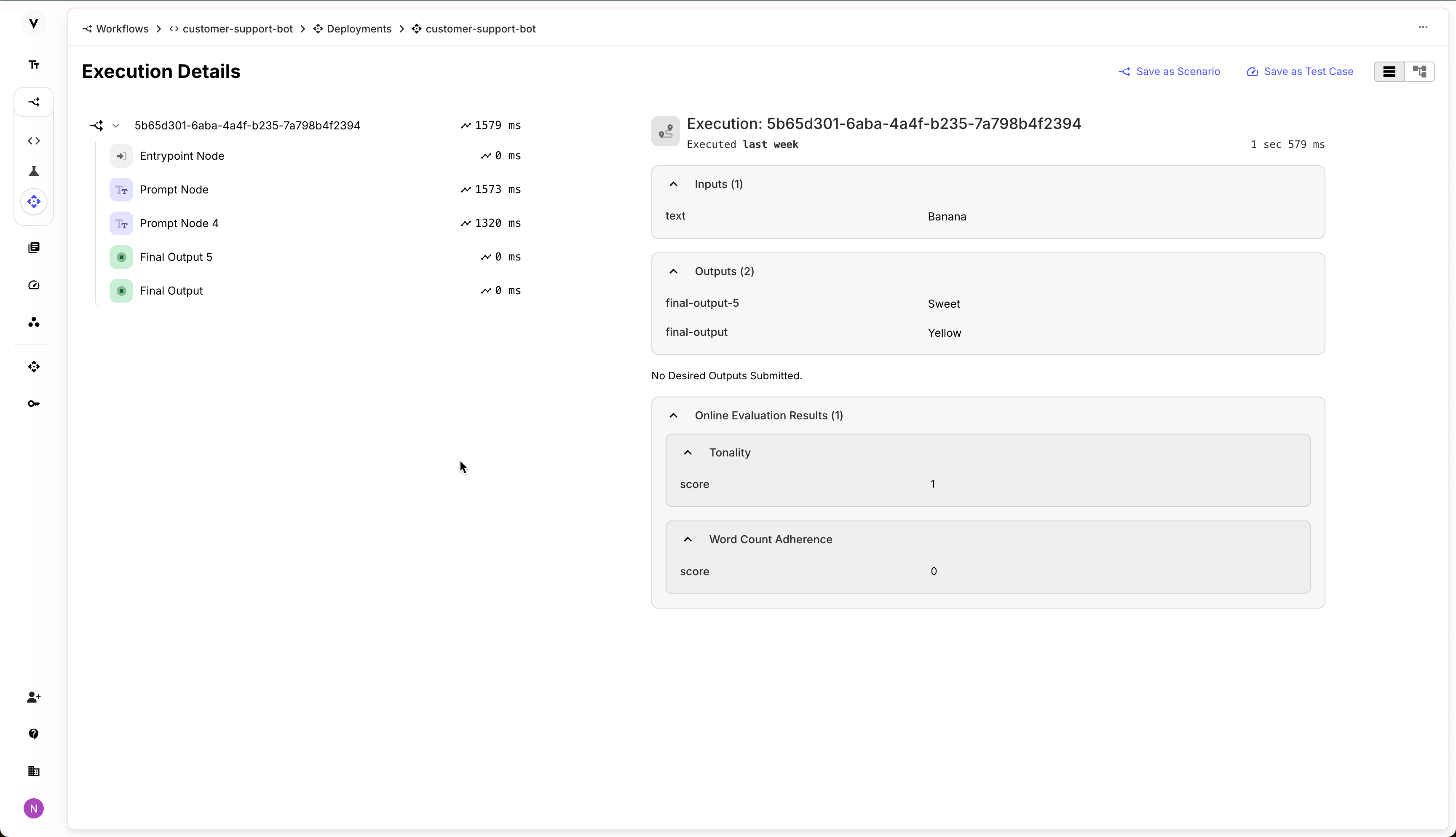 See results of Metrics alongside Execution details