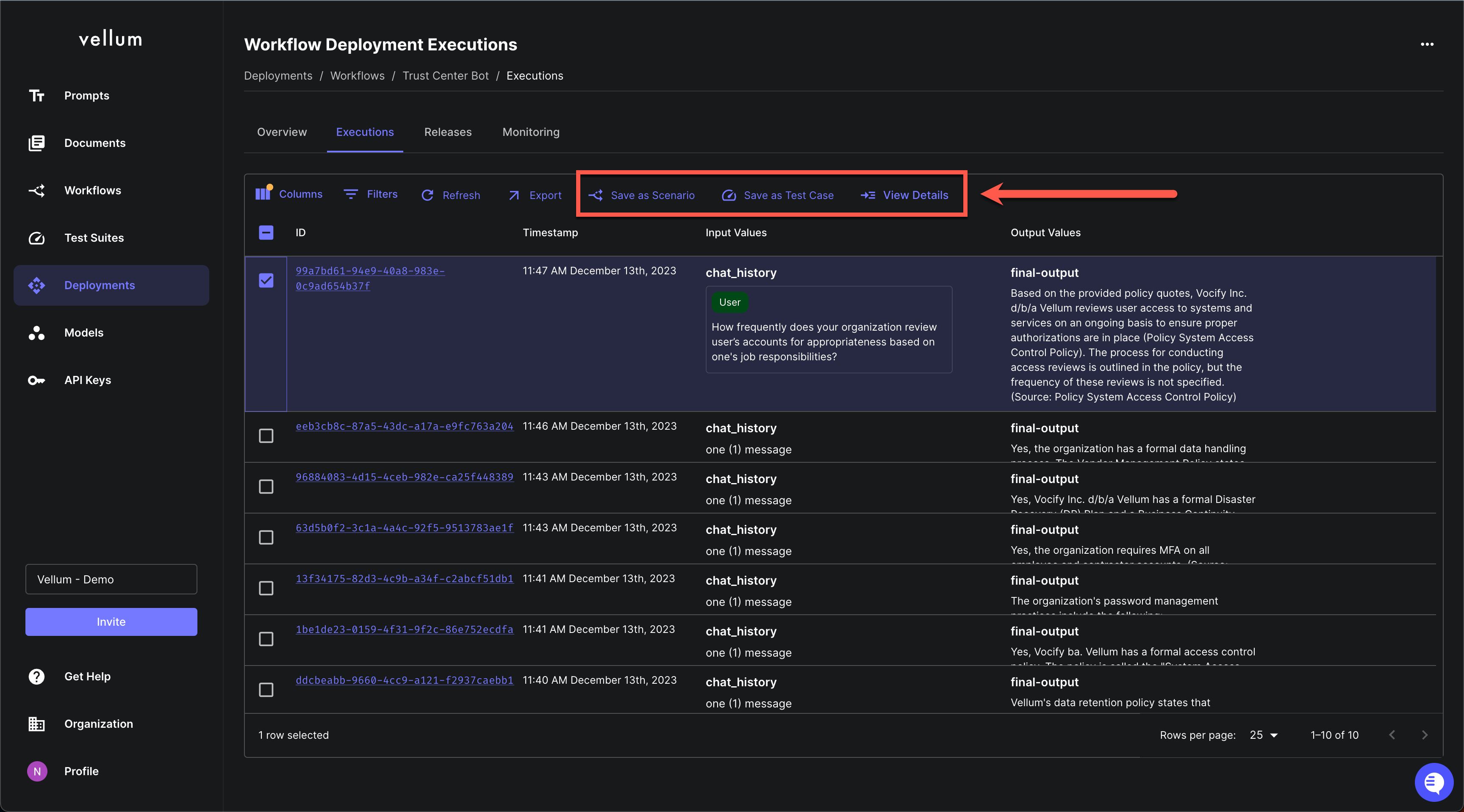 Top-Level Workflow Execution Actions