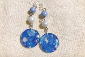 ダイソーのUVレジンキットでキラキラ和風イヤリングを作ってみた【ハンドメイド】