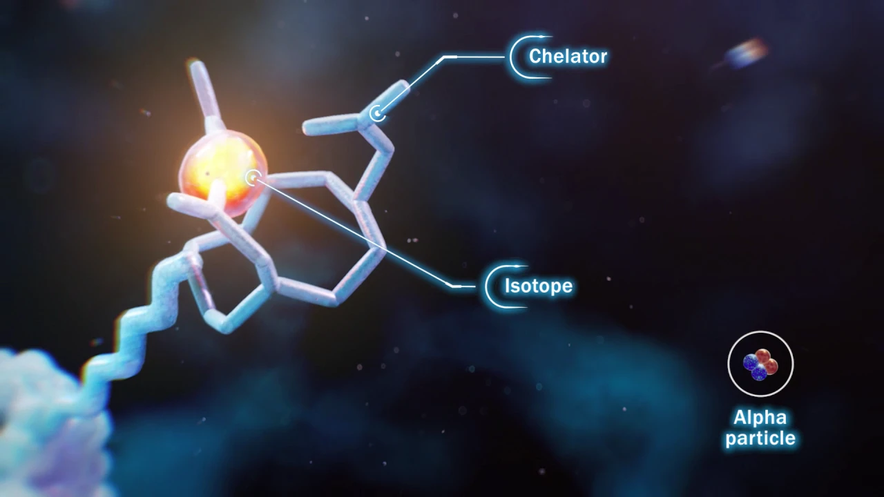 Close-up of chelator