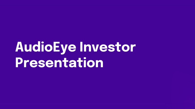 Audio Eye Investor Presentation Thumbnail Image