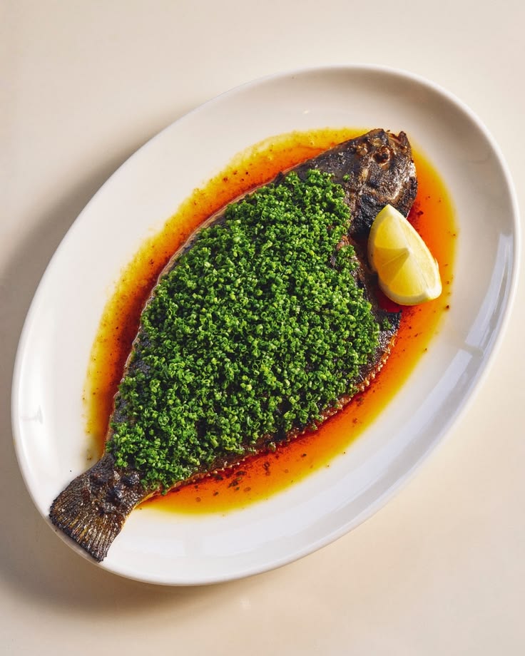 Topped fish