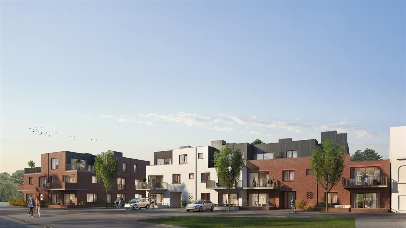 Prachtig appartement TW1.4 van 90,20m² met 2 slaapkamers en terras 16,90m² in parktuin in hartje Zomergem