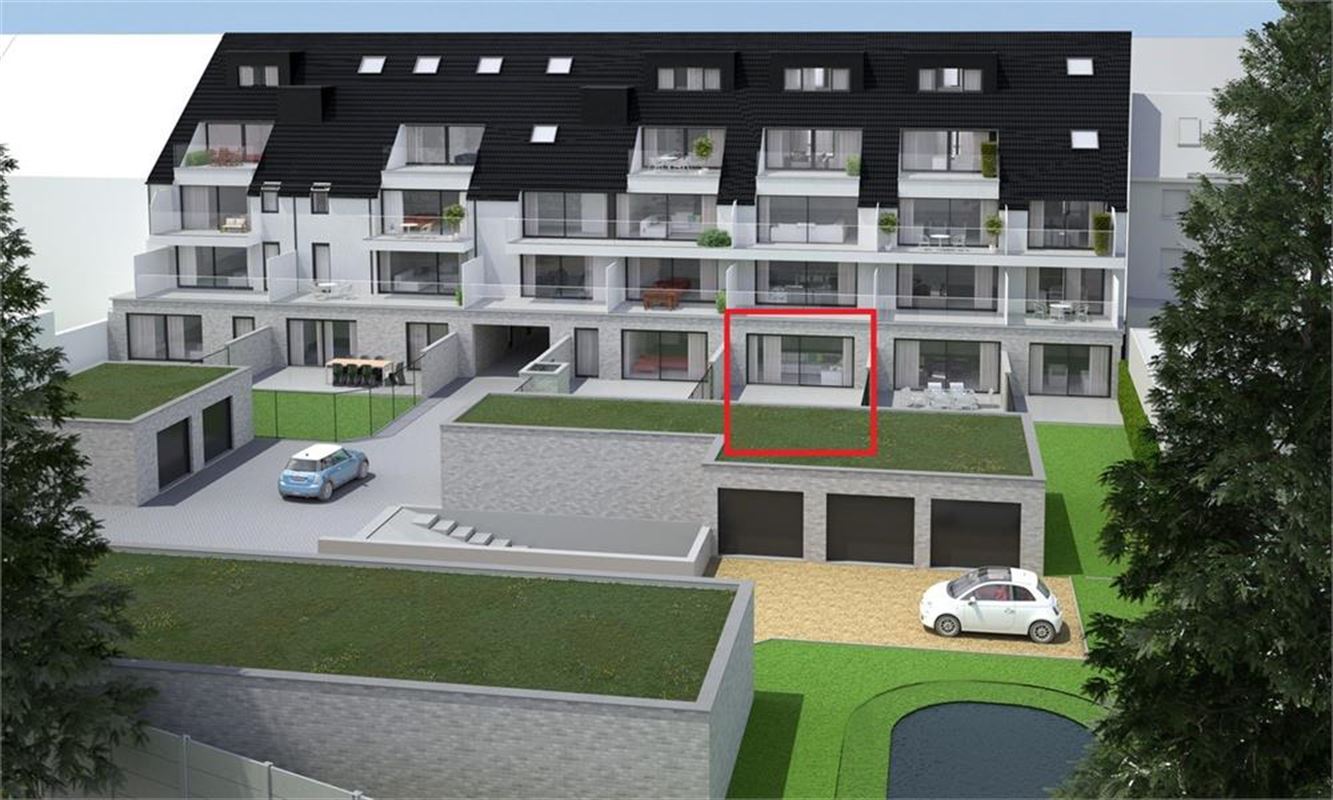 Residentie Sanglier: gelijkvloers nieuwbouwappartement van 106m² met 2 slpk, tuin en garage