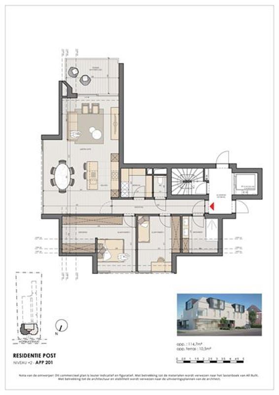 Residentie De Post: appartement 201 - 114,70m² met 2 slpk en terras