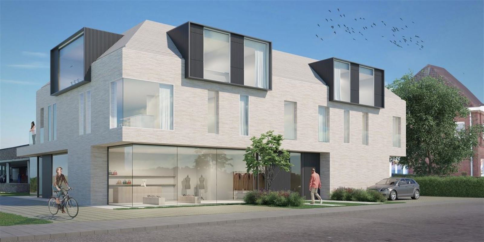 Residentie De Post - 2 handelsruimtes te koop in een hedendaagse architectuur met ecologisch en duurzaam karakter