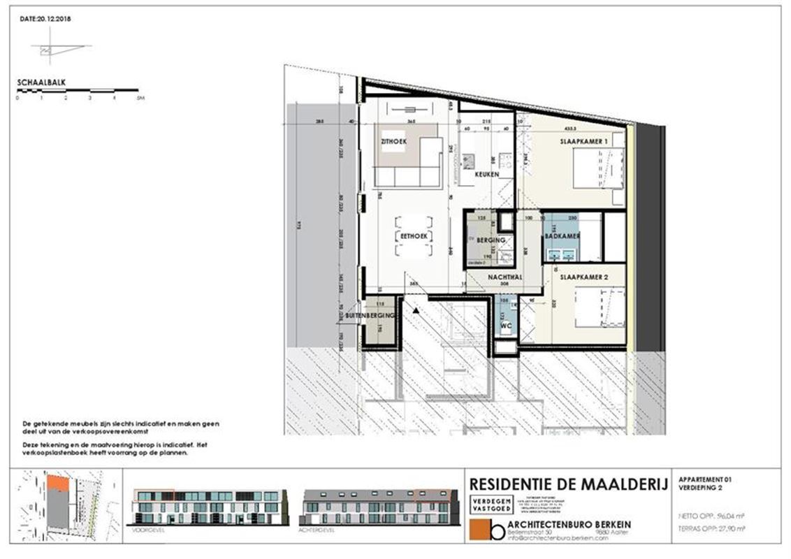 Nieuwbouwappartement (2.1) met 2 slpk en zonnig groot terras