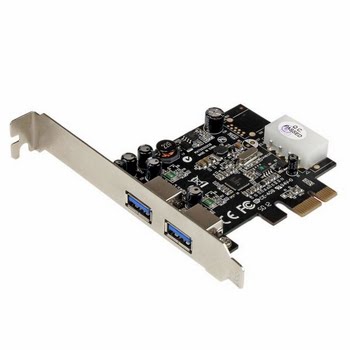 StarTech.com 2-poorts PCI Express (PCIe) SuperSpeed USB 3.0-kaartadapter met UASP LP4-voeding StarTech.com 2-poorts PCI Express (PCIe) SuperSpeed USB 3.0-kaartadapter met UASP LP4-voeding