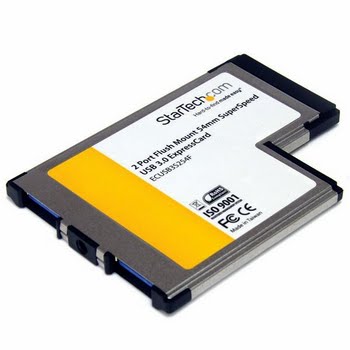 StarTech.com 2-poorts verzonken gemonteerde ExpressCard 54 mm SuperSpeed USB 3.0 kaartadapter met UASP-ondersteuning StarTech.com 2-poorts verzonken gemonteerde ExpressCard 54 mm SuperSpeed USB 3.0 kaartadapter met UASP-ondersteuning