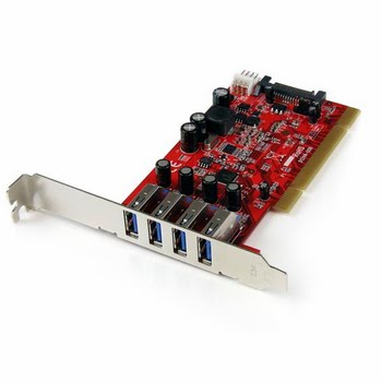 StarTech.com 4-poorts PCI SuperSpeed USB 3.0-adapterkaart met SATA-/SP4-voeding StarTech.com 4-poorts PCI SuperSpeed USB 3.0-adapterkaart met SATA-/SP4-voeding