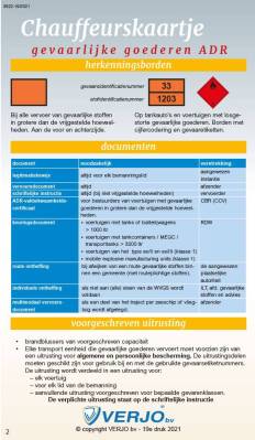 Chauffeurskaartje ADR afbeelding