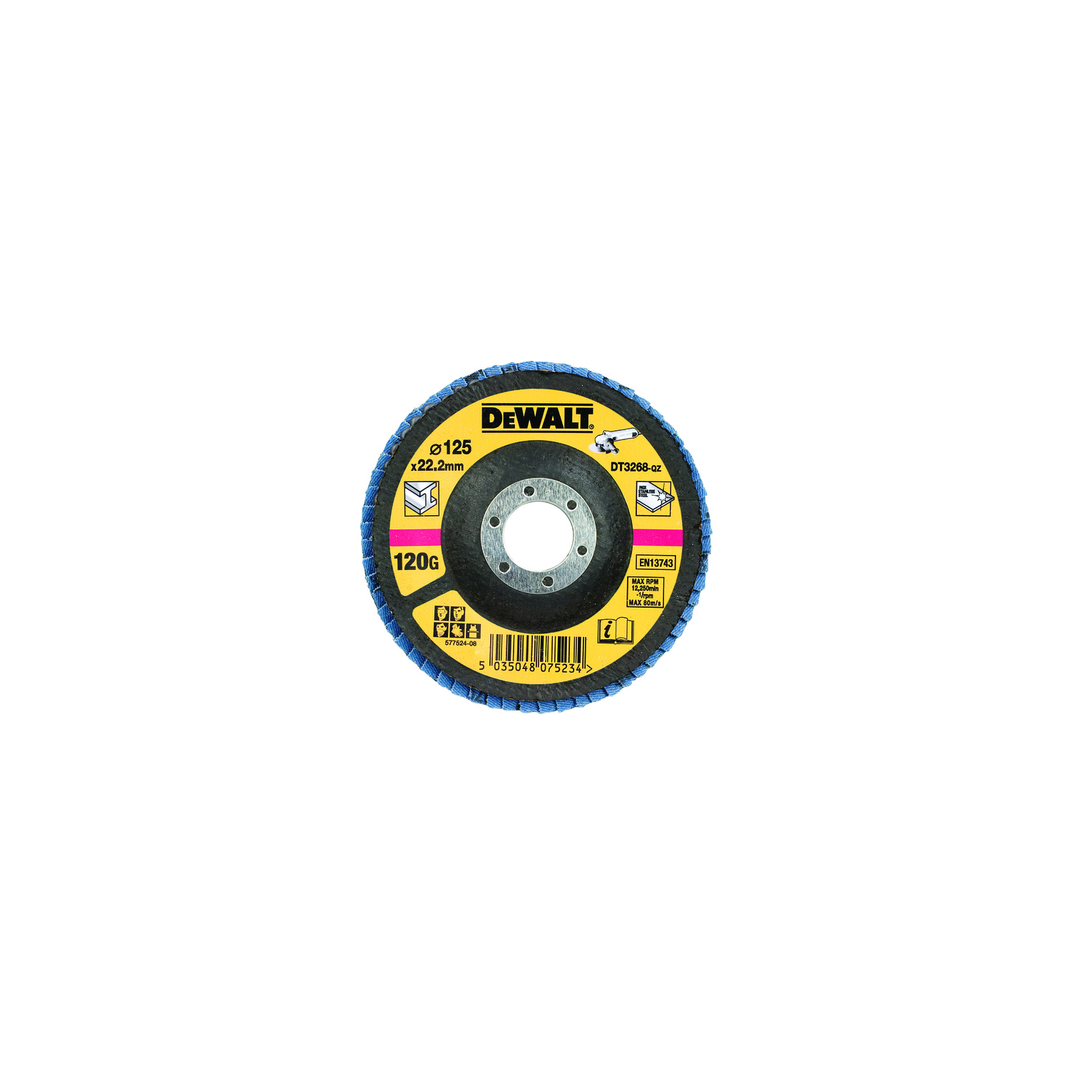Dewalt Dewalt Lamellskive Vinklet Dt3268, 125mm, 120k, For Fjerning Av Rust, Sliping Og Rensing