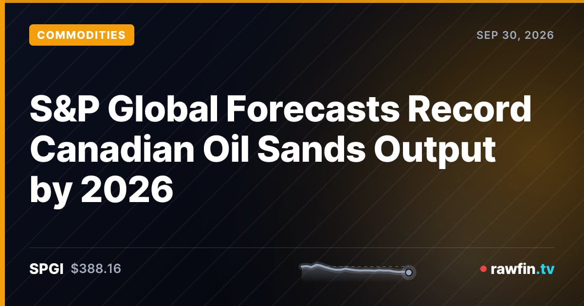 S&P Global Forecasts Record Canadian Oil Sands Output by 2026