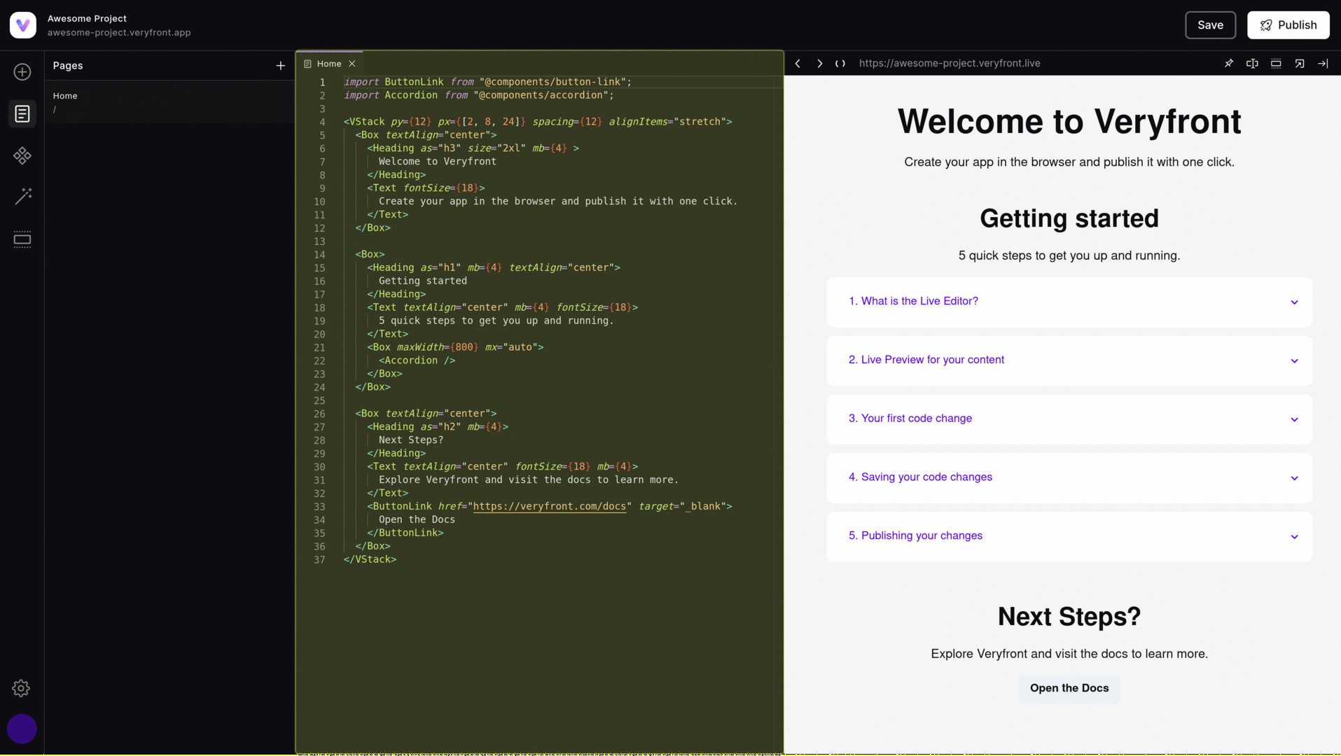 Builder UI Live Editor