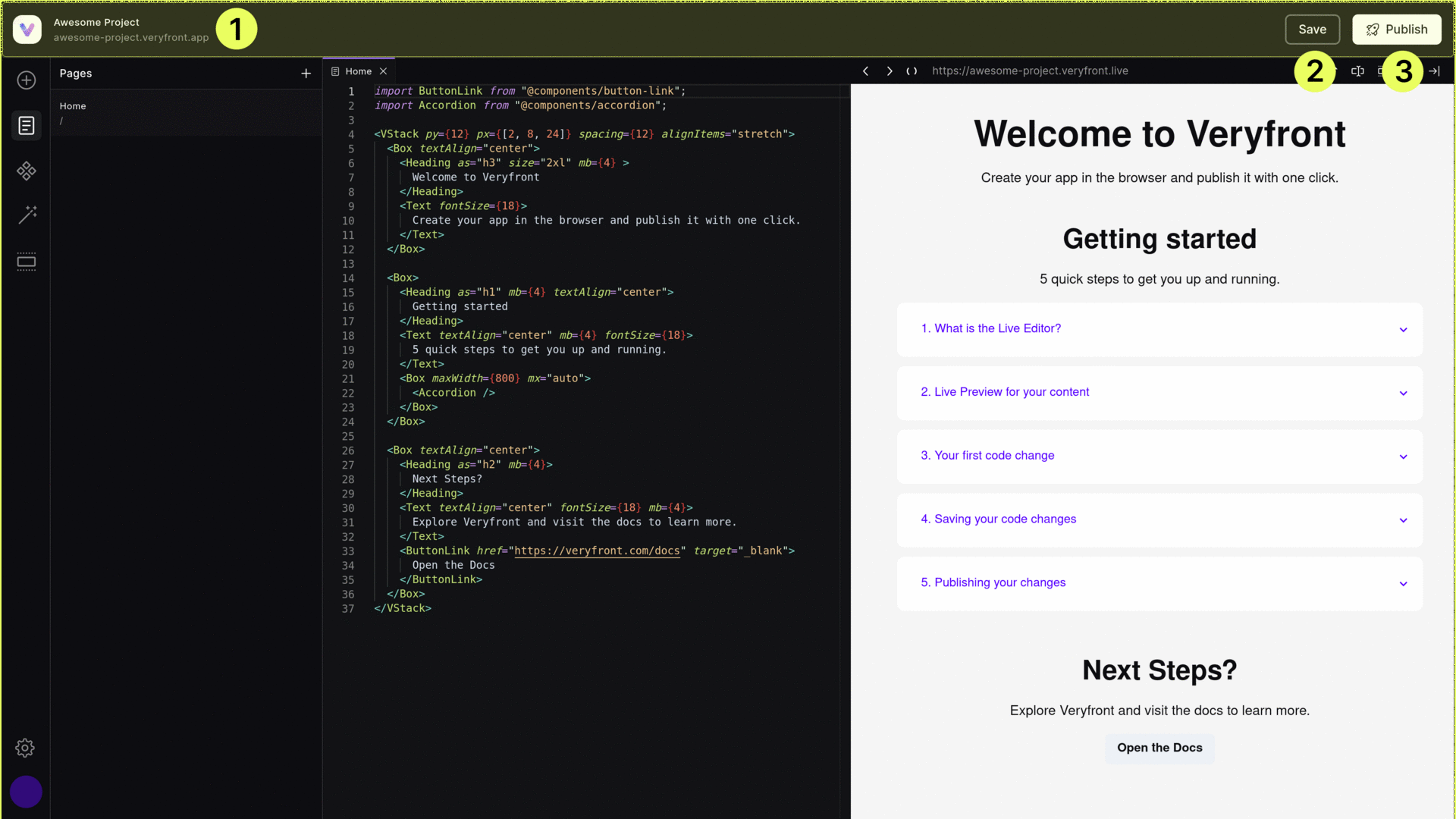 Builder UI Top Bar