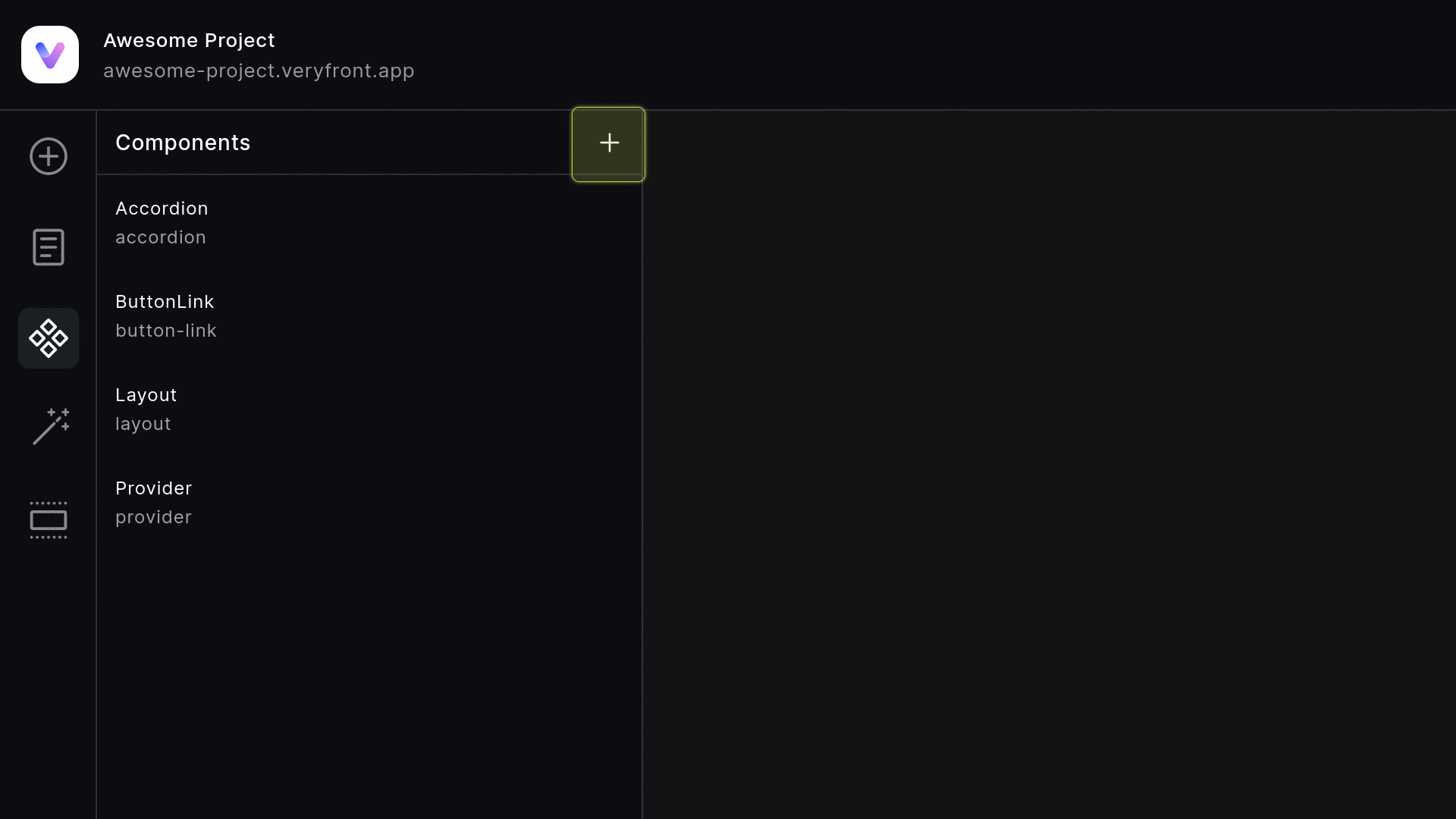 Components Menu New Component