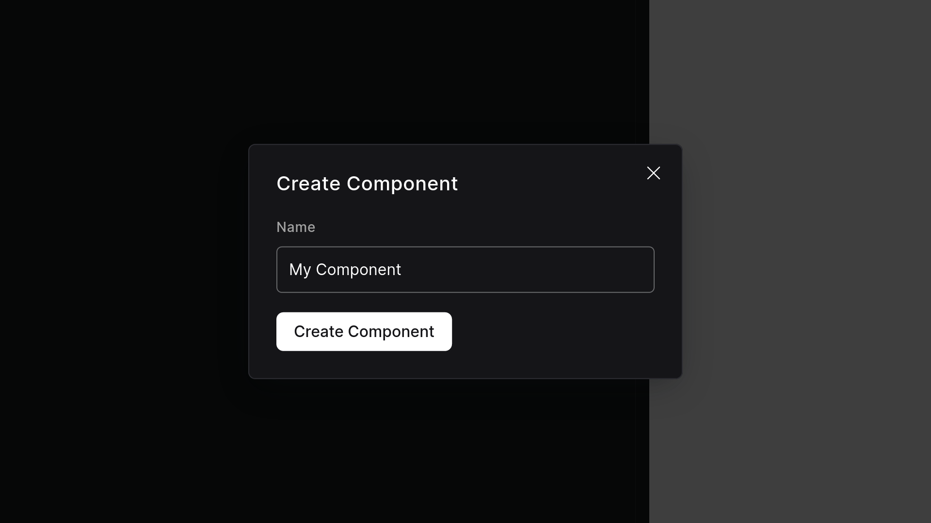 New Component Overlay