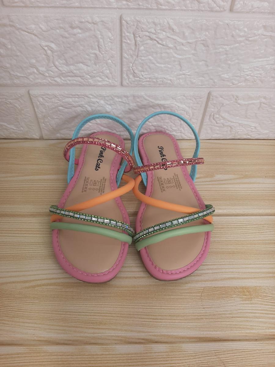 Sandalia Infantil Menina Pink Cats Ref:V2964