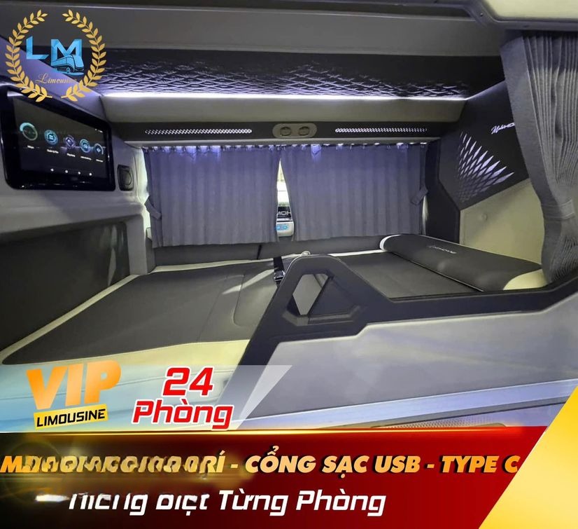 Xe Lục Mão Giường nằm Tiện ích Nội thất Limousine 24 phòng