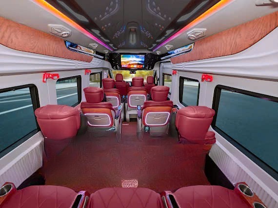 Xe BB Limousine Ghế ngồi Tiện ích Nội thất Limousine 12 chỗ