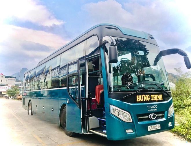 Xe Hưng Thịnh (Hà Giang) Mặt trước xe Giường nằm 40 chỗ