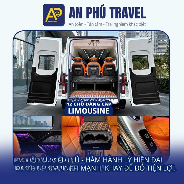 Xe An Phú Travel (Đà Lạt) Mặt sau xe  Limousine 12 chỗ