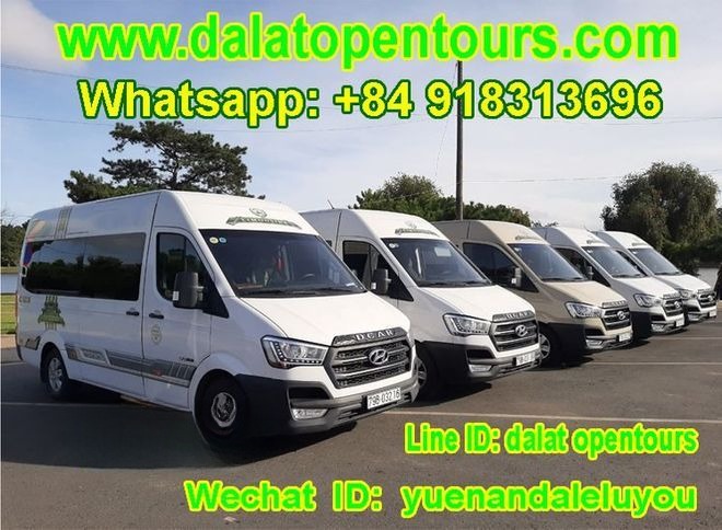Xe DaLat Open Mặt trước xe Bên hông xe Limousine 12 chỗ