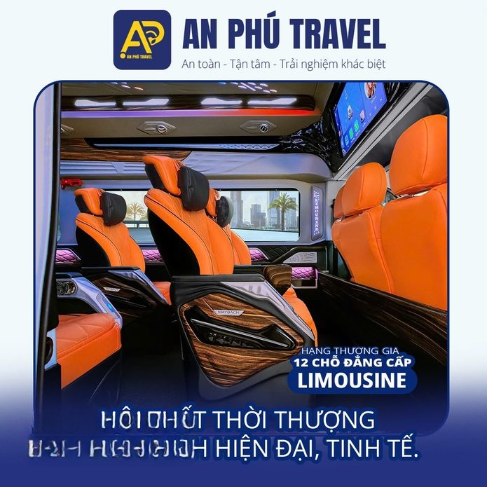 Xe An Phú Travel (Đà Lạt) Nội thất Ghế ngồi  Limousine 12 chỗ