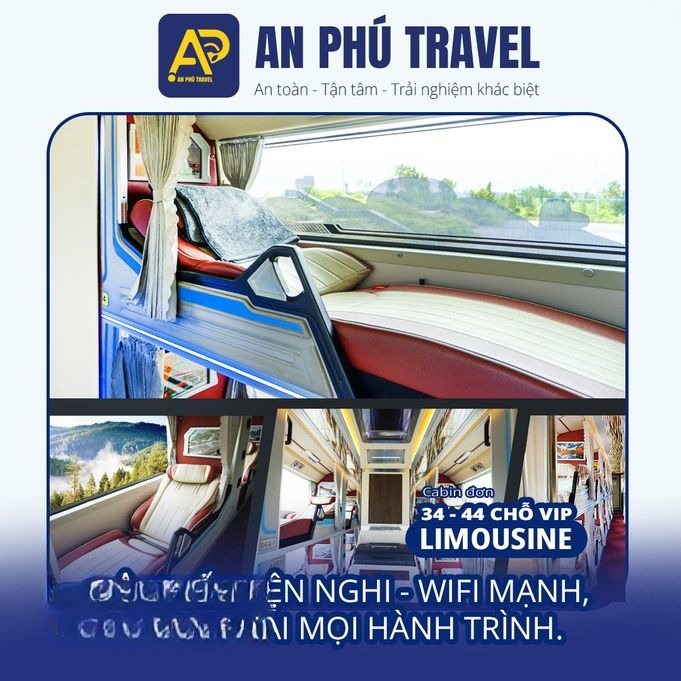Xe An Phú Travel (Đà Lạt) Giường nằm Nội thất Giường nằm 44 chỗ