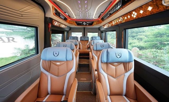Xe Hoa Dũng Limousine Ghế ngồi Nội thất Limousine 9 chỗ VIP