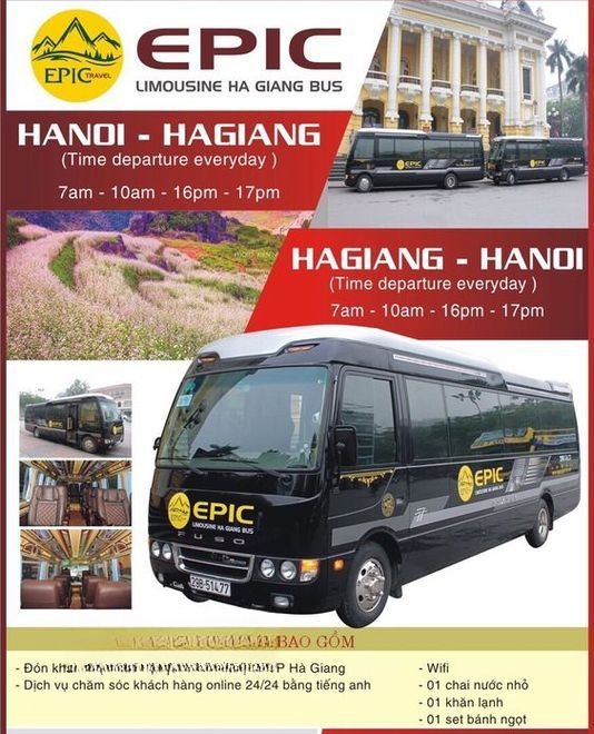 Xe Hà Giang Epic Mặt trước xe Limousine 13 chỗ VIP