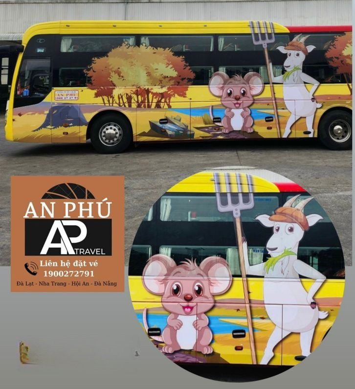 Xe An Phú Travel (Đà Lạt) Mặt trước xe Bên hông xe Limousine 34 Phòng VIP