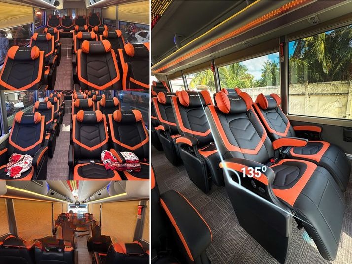 Xe Hạnh Cafe Ghế ngồi Nội thất Tiện ích Limousine 19 ghế ngả VIP (Mới)