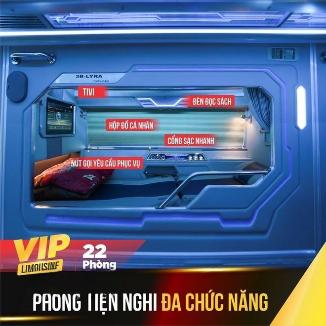 Xe Trọng Minh Tiện ích Nội thất Limousine 21 phòng đơn (có Toilet)
