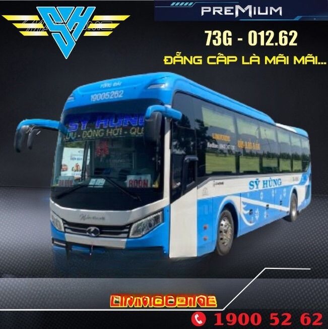 Xe Sỹ Hùng (Quảng Bình) Mặt trước xe Bên hông xe Giường nằm 40 chỗ