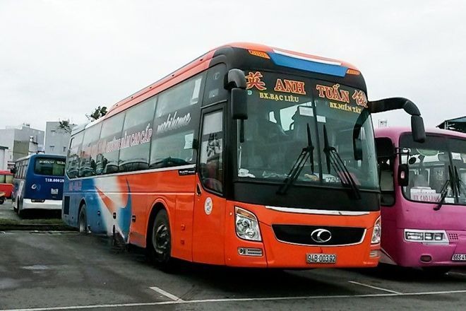 Xe Anh Tuấn (Bạc Liêu) Mặt trước xe Giường nằm 41 chỗ