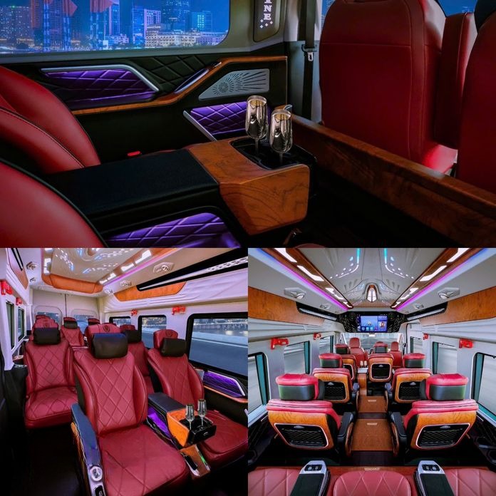 Xe Đất Mới Limousine VIP Nội thất Ghế ngồi Limousine 11 chỗ