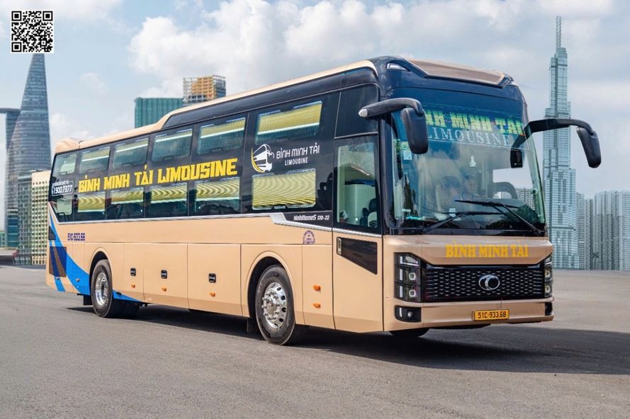 Xe Bình Minh Tải Mặt trước xe Bên hông xe Limousine 22 Phòng Đôi VIP (WC)