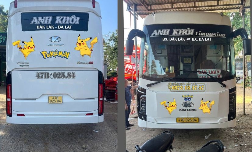 Xe Anh Khôi (Đà Lạt) Mặt trước xe Mặt sau xe Limousine 34 phòng 